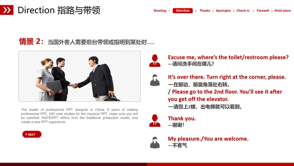 欧美风宾馆酒店基础英语培训教育PPT课件