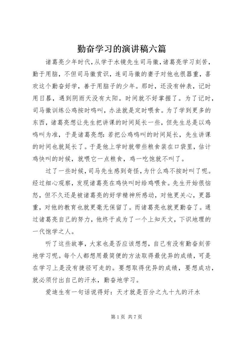 勤奋学习的演讲稿六篇.docx