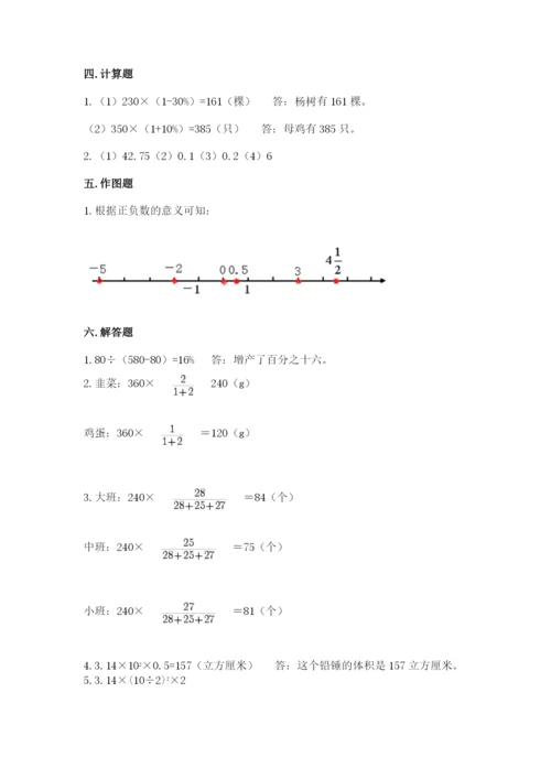 辰溪县六年级下册数学期末测试卷及一套参考答案.docx