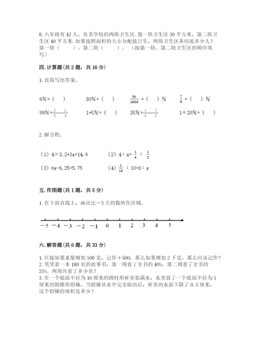 小学六年级下册数学期末卷附参考答案【考试直接用】.docx