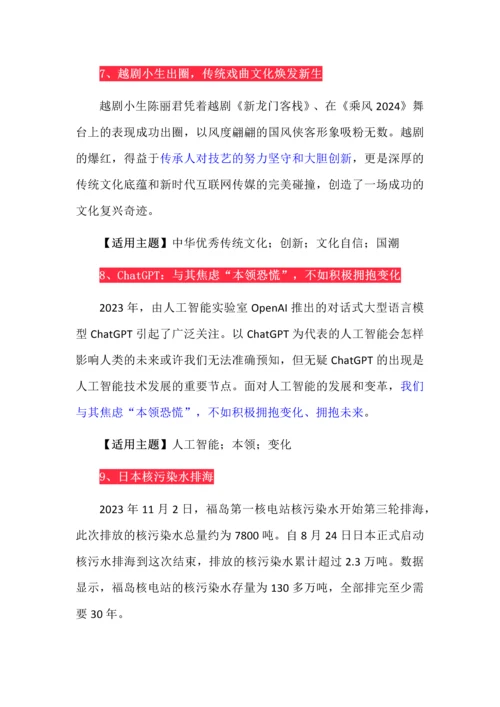 2024年高考作文必备最新热点素材精选.docx