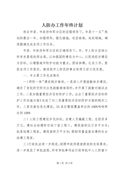 人防办工作年终计划.docx