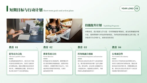 绿色简约风个人介绍PPT模板