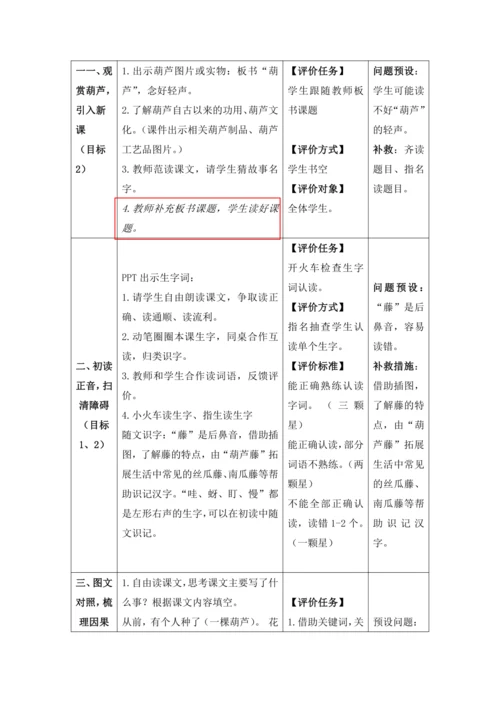 【大单元】14《我要的是葫芦》第1课时 教学设计