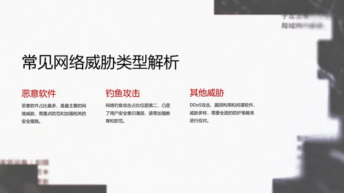 黑色简约几何卡通网络安全教育PPT模版