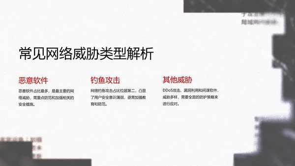黑色简约几何卡通网络安全教育PPT模版
