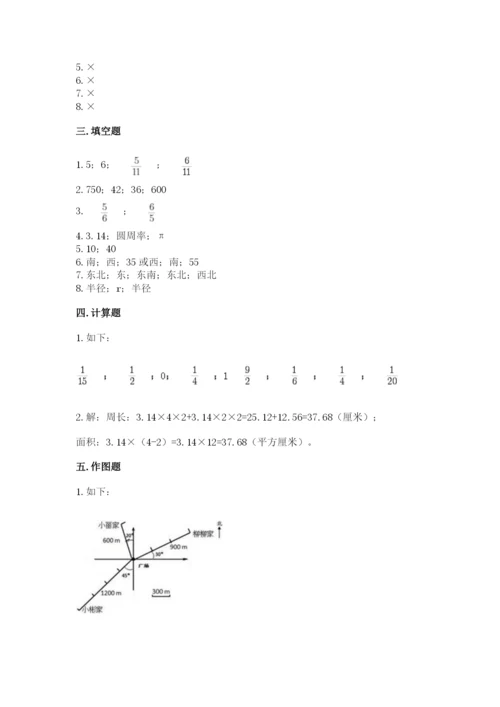 2022人教版六年级上册数学期末卷ab卷.docx