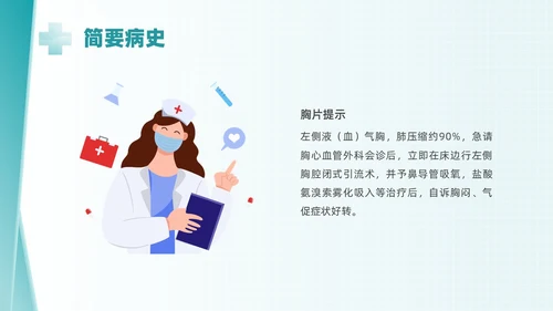 绿色简约锁骨骨折护理查房PPT课件