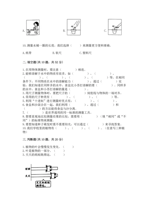 教科版一年级上册科学期末测试卷附参考答案（轻巧夺冠）.docx