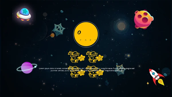 可爱卡通星空社团招新通用PPT模板
