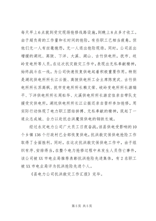 县电力公司抗洪救灾工作汇报.docx