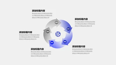 关系页-蓝色渐变商务风5项循环关系图示