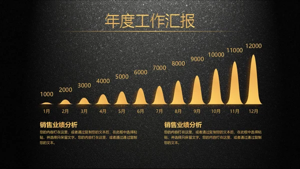 年会庆典颁奖典礼黑色质感通用PPT模板
