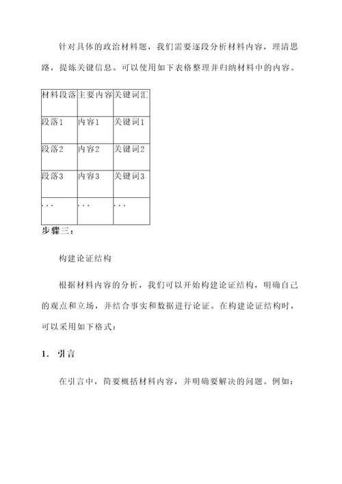 政治材料题解决方案