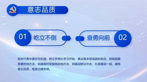 蓝色党建党支部述职报告计划PPT党课