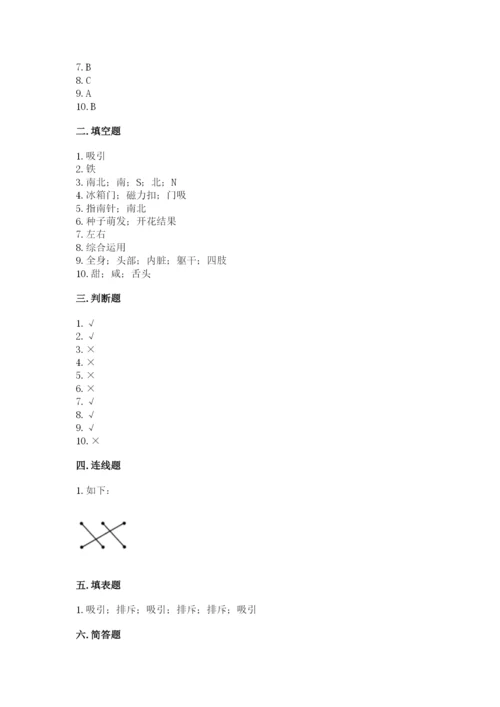 教科版二年级下册科学知识点期末测试卷及参考答案【b卷】.docx