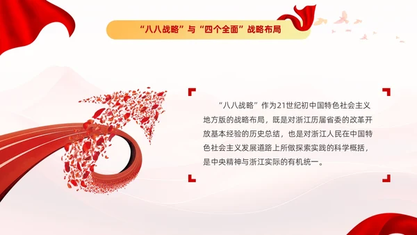 红色党建风八八战略党课学习课程PPT