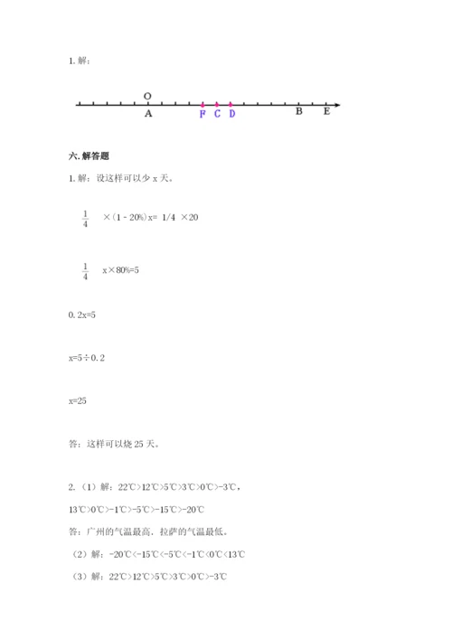 重庆市涪陵区六年级下册数学期末测试卷完整答案.docx