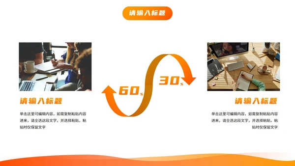 简约商务流体活力工作汇报PPT模板