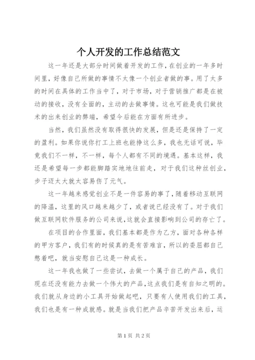 个人开发的工作总结范文.docx