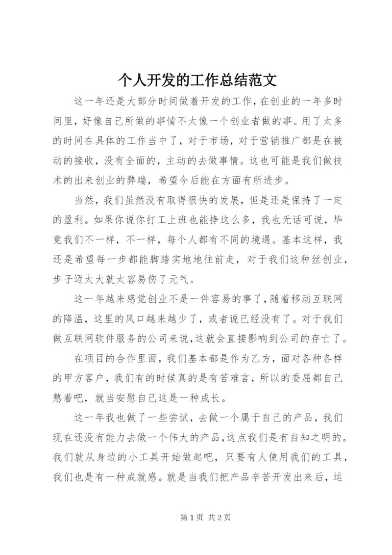 个人开发的工作总结范文.docx