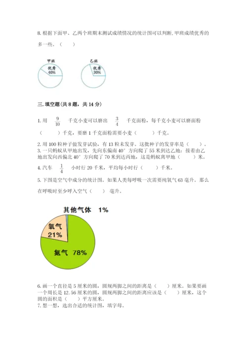 小学数学六年级上册期末测试卷含答案【研优卷】.docx