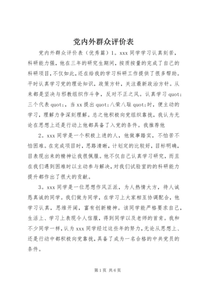 党内外群众评价表.docx