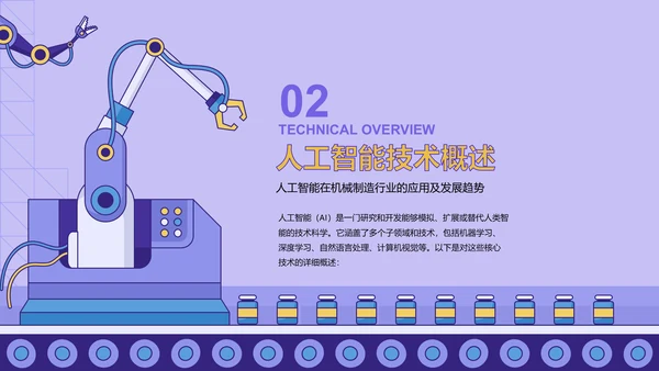 紫色插画风人工智能与商业创新PPT模板
