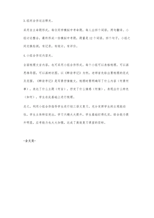 巧用小组合作促初三语文基础复习.docx