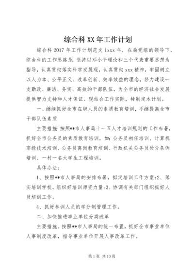 综合科XX年工作计划.docx