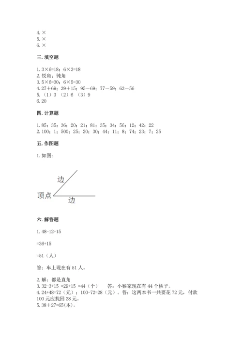人教版二年级上册数学期末测试卷（典型题）word版.docx