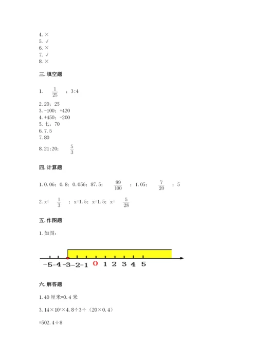 人教版六年级下册数学期末测试卷精品（满分必刷）.docx