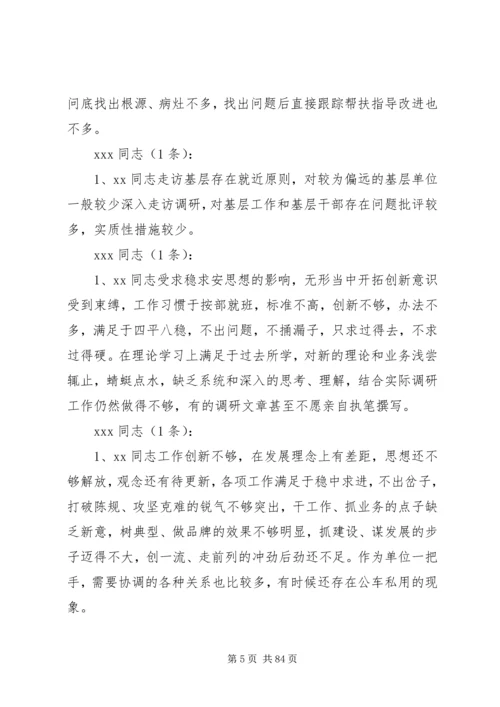 在民主生活会对XX同志500条互批意见.docx