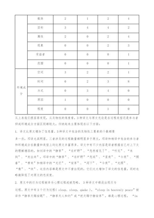 SilentNight三种中译文的及物性分析.docx