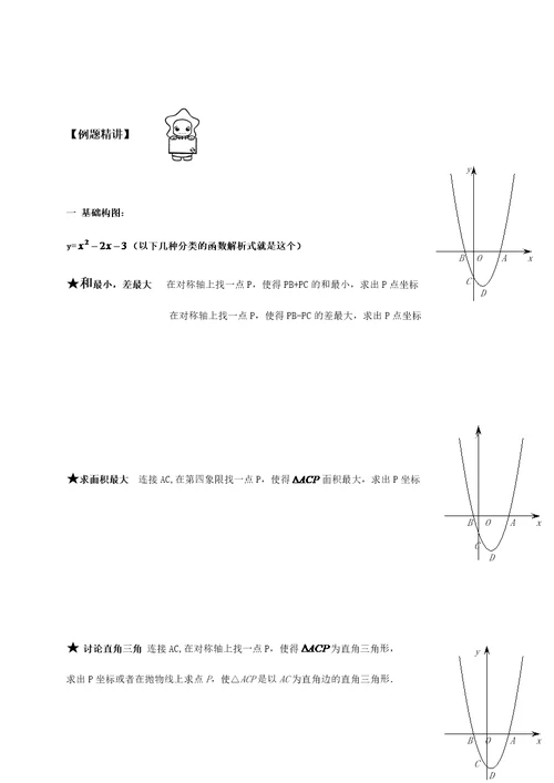 中考数学二次函数综合压轴题型归类