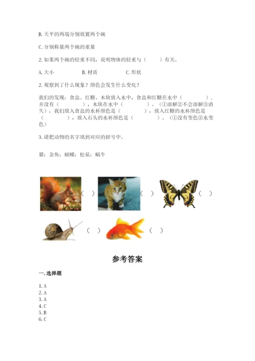 教科版小学科学一年级下册期末测试卷带答案（综合题）.docx