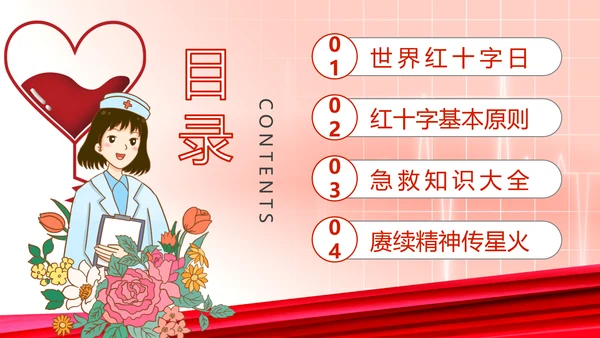 献爱心红十字会介绍PPT模板