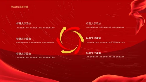 红色简约风建党100周年PPT模板