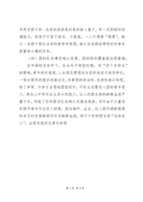 关于农村基层团组织建设的思考 (10).docx