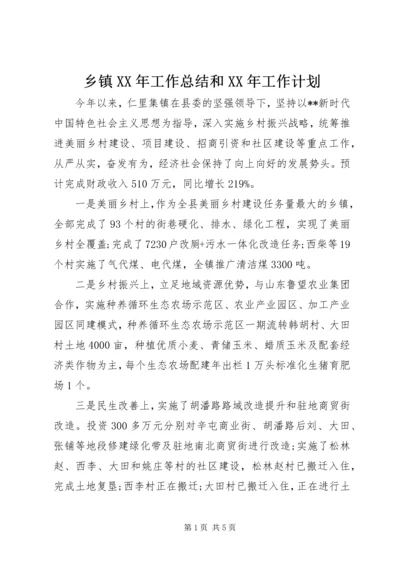 乡镇某年工作总结和某年工作计划.docx
