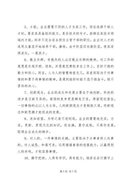 人力资源漫谈选修课学习心得.docx