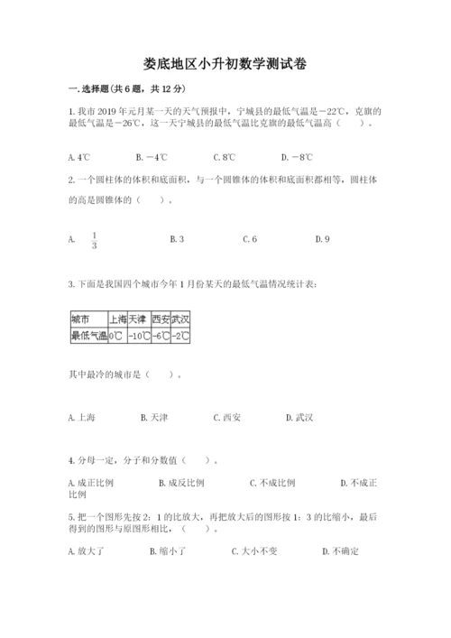 娄底地区小升初数学测试卷附精品答案.docx