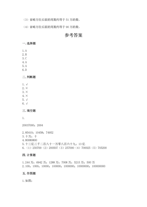 人教版四年级上册数学第一单元《大数的认识》测试卷参考答案.docx