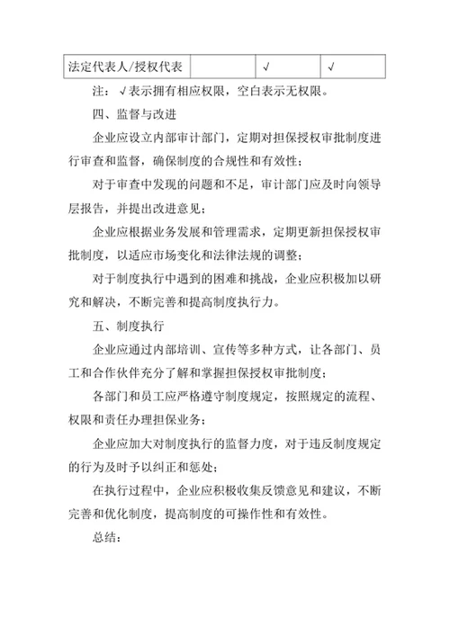 企业担保授权审批制度