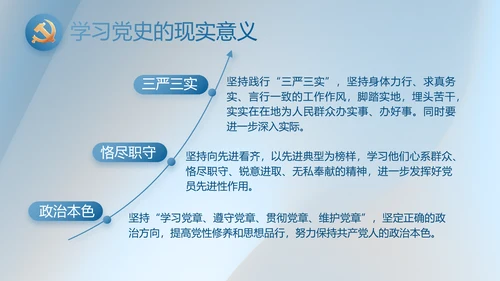 蓝色大气党务干部述职报告动态PPT