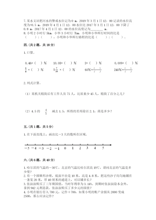 小学六年级下册数学摸底考试题【考点梳理】.docx