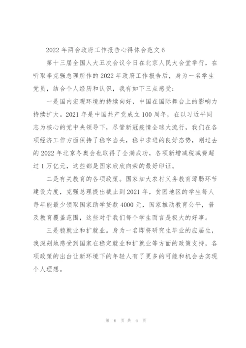 2022年学习两会政府工作报告心得体会范文6篇.docx