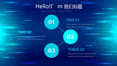 蓝色科技感信息化建设工作总结汇报动态PPT