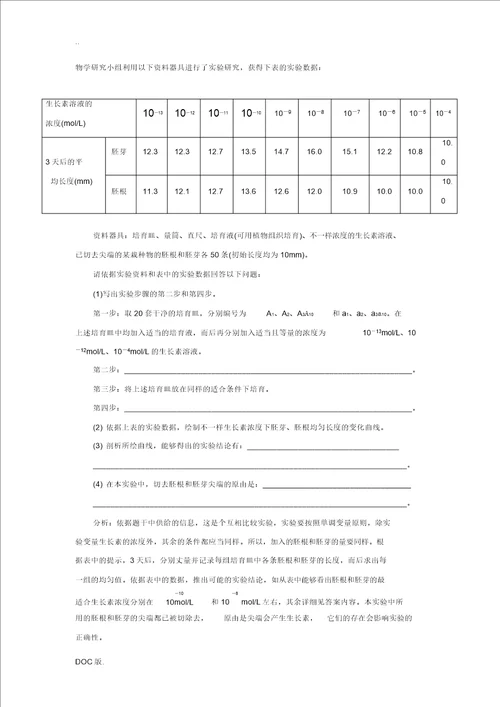 2013高中生物第二章第四节第一讲植物生长素的发现生长素的特性课时跟踪训练苏教版必修3