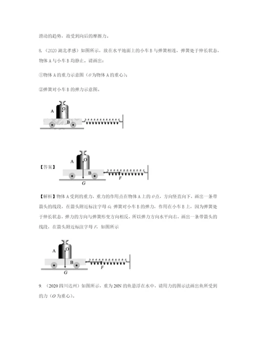 （备战2021）中考物理作图题必考10种类型学考练 专题05 力的示意图的作图题（含解析）.docx